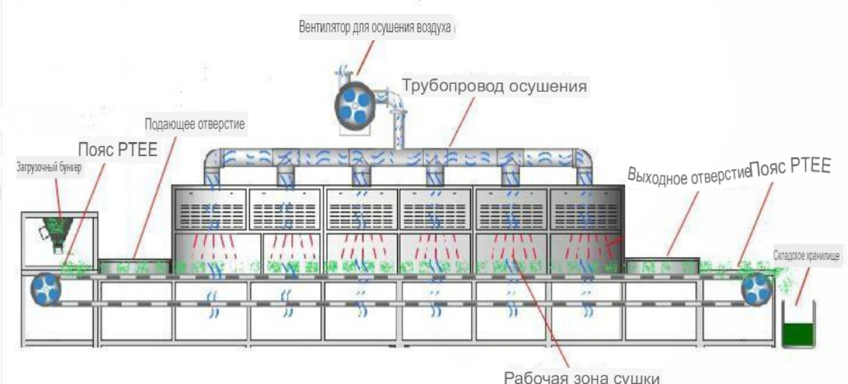 Линия сушки продуктов питания кп